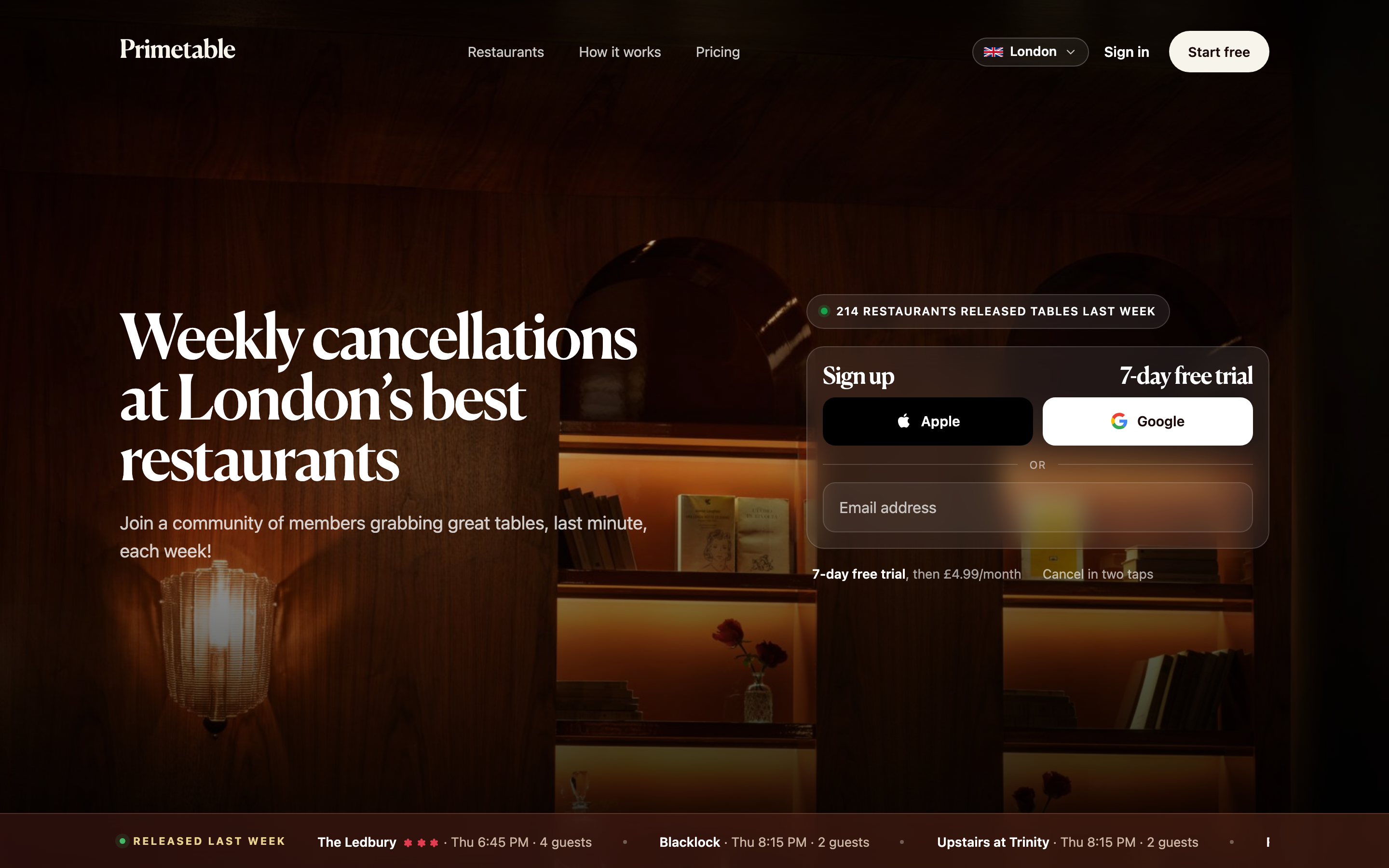 Primetable - Primetable homepage