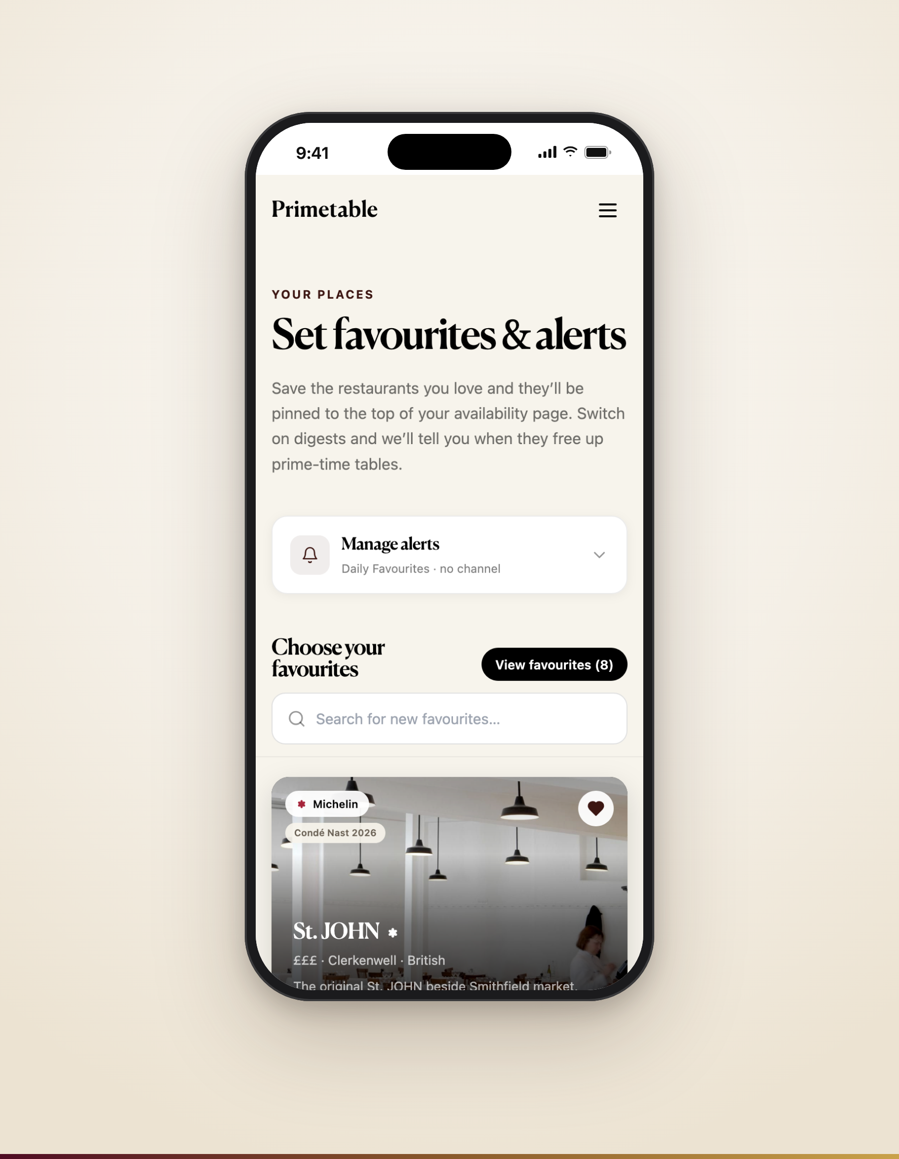 Primetable - Availability alerts
