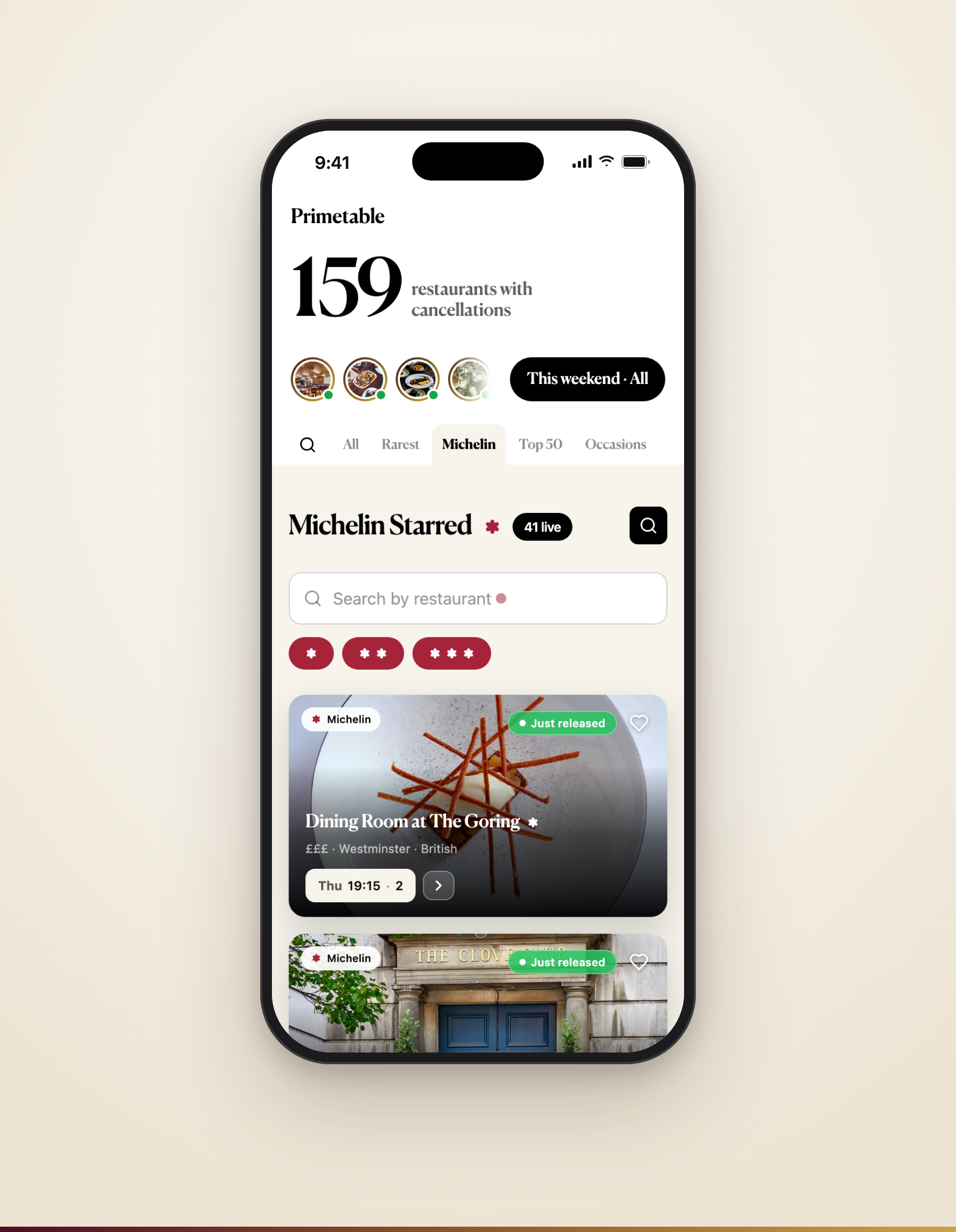 Primetable - Michelin search